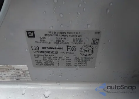 2016 Chevrolet Silverado 1500 1Lt/2Lt z USA, uszkodzony, nr VIN 1GCVKREC4GZ372258